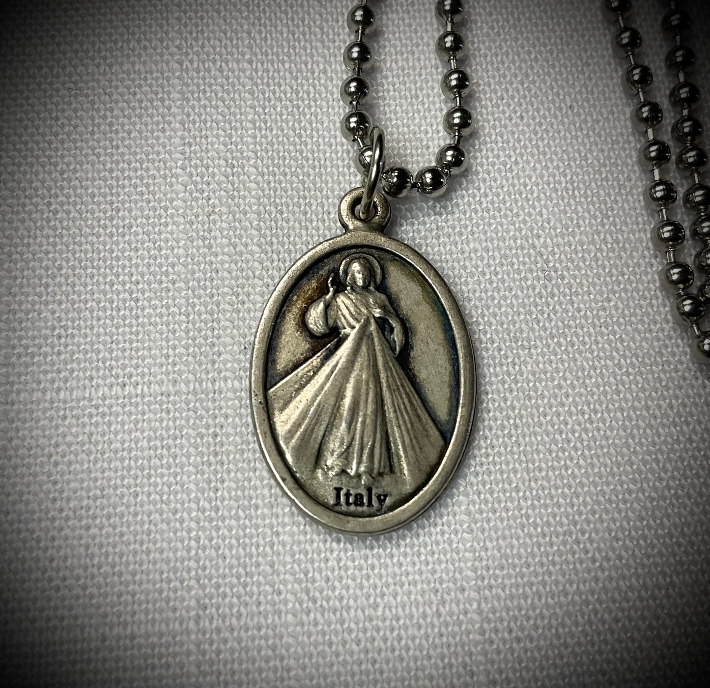 Our Lady of Guadalupe and Divine Mercy Medal Charm Necklace