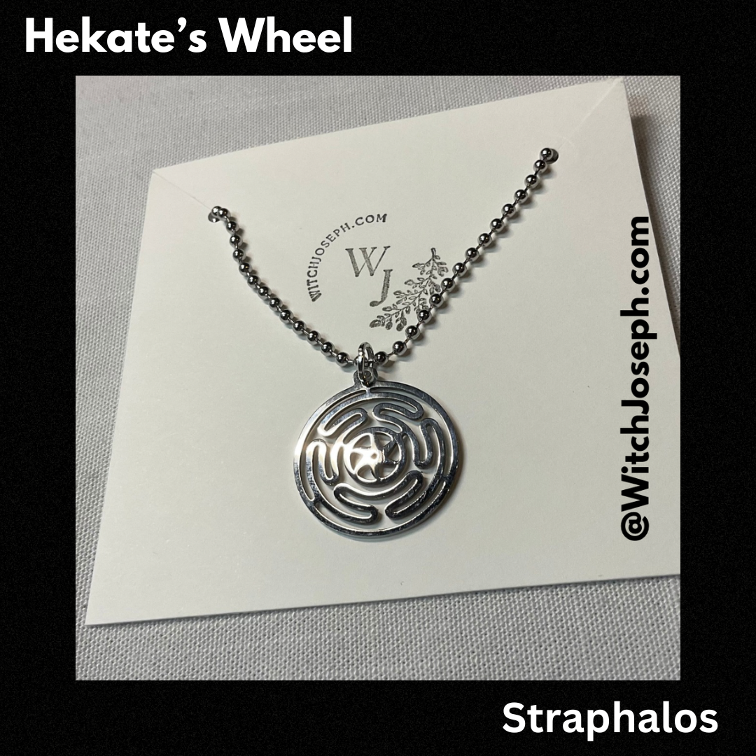 Hekate Wheel Straphalos Charm Necklace