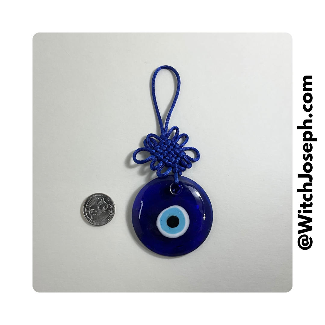 Evil Eye Wall Hanging With Blue Nylon Hanger