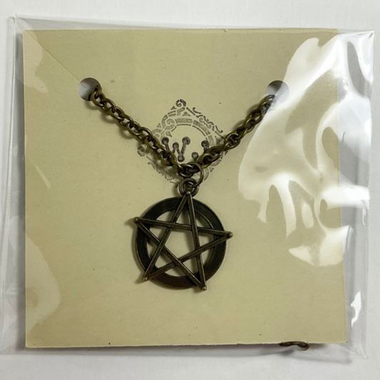 Bronze Tone Extended Pentacle Charm Necklace