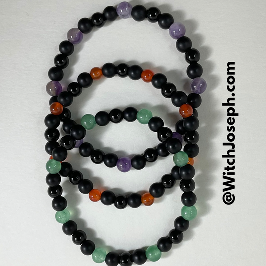 Triple Gemstone Bracelet Set of Three