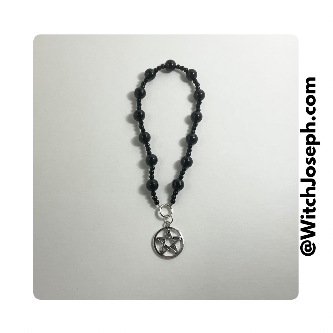 Black Pentacle Prayer Beads
