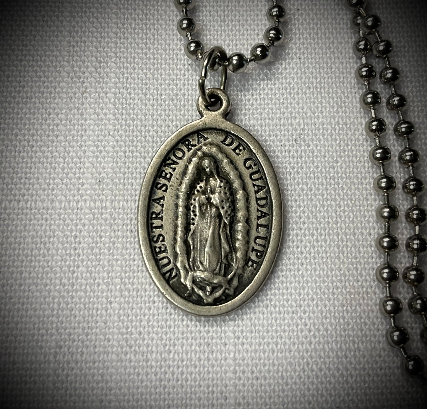 Our Lady of Guadalupe and Divine Mercy Medal Charm Necklace