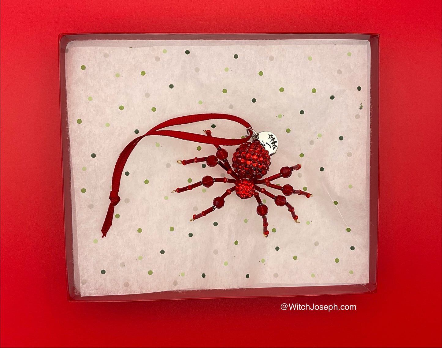 Xmas Spider Ornament RED