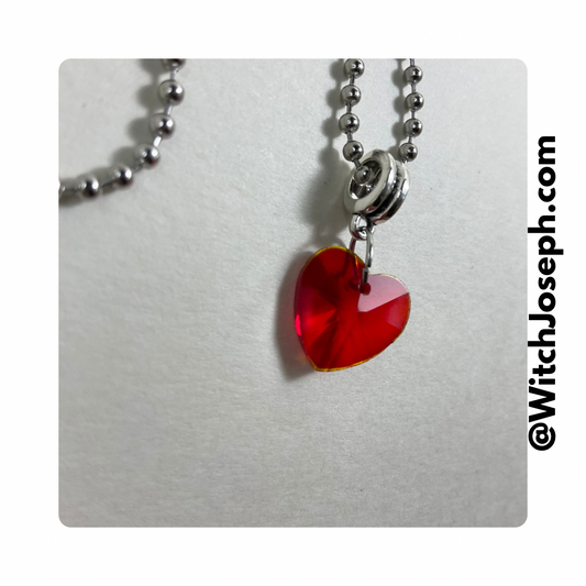 Red Crystal Heart Talisman