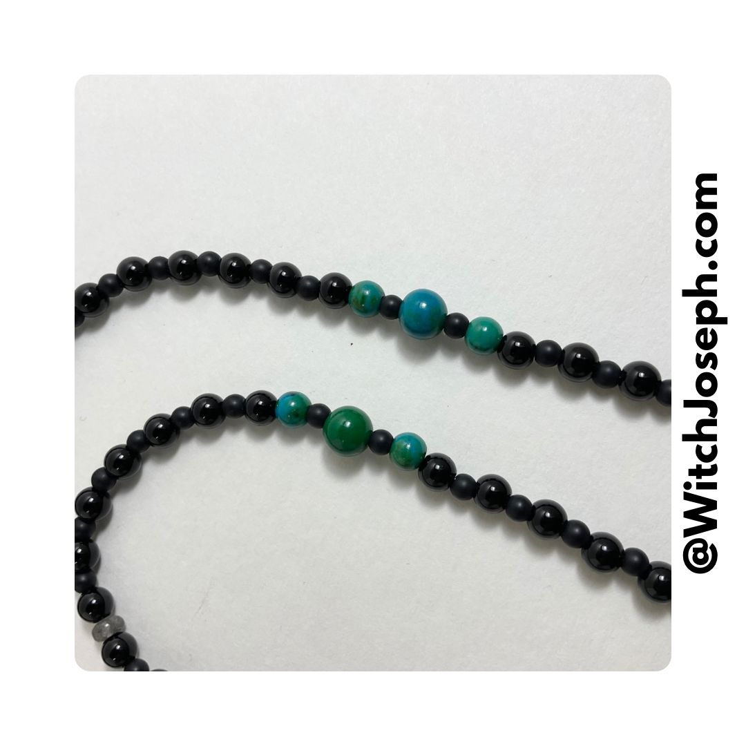 Chrysocolla Bastet Goddess Talisman Necklace