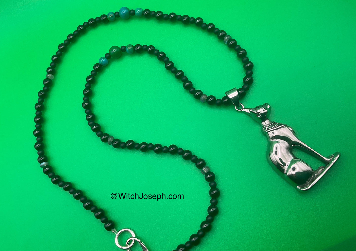 Bastet Talisman with Chrysocolla and Labradorite
