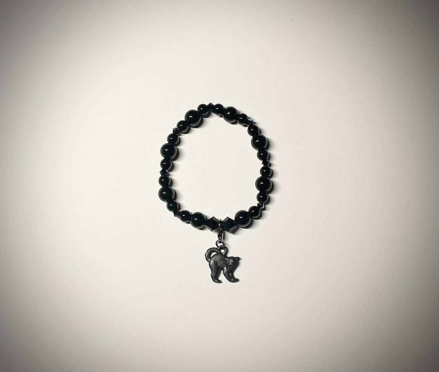 Black Cat Charm Stretch Bracelet