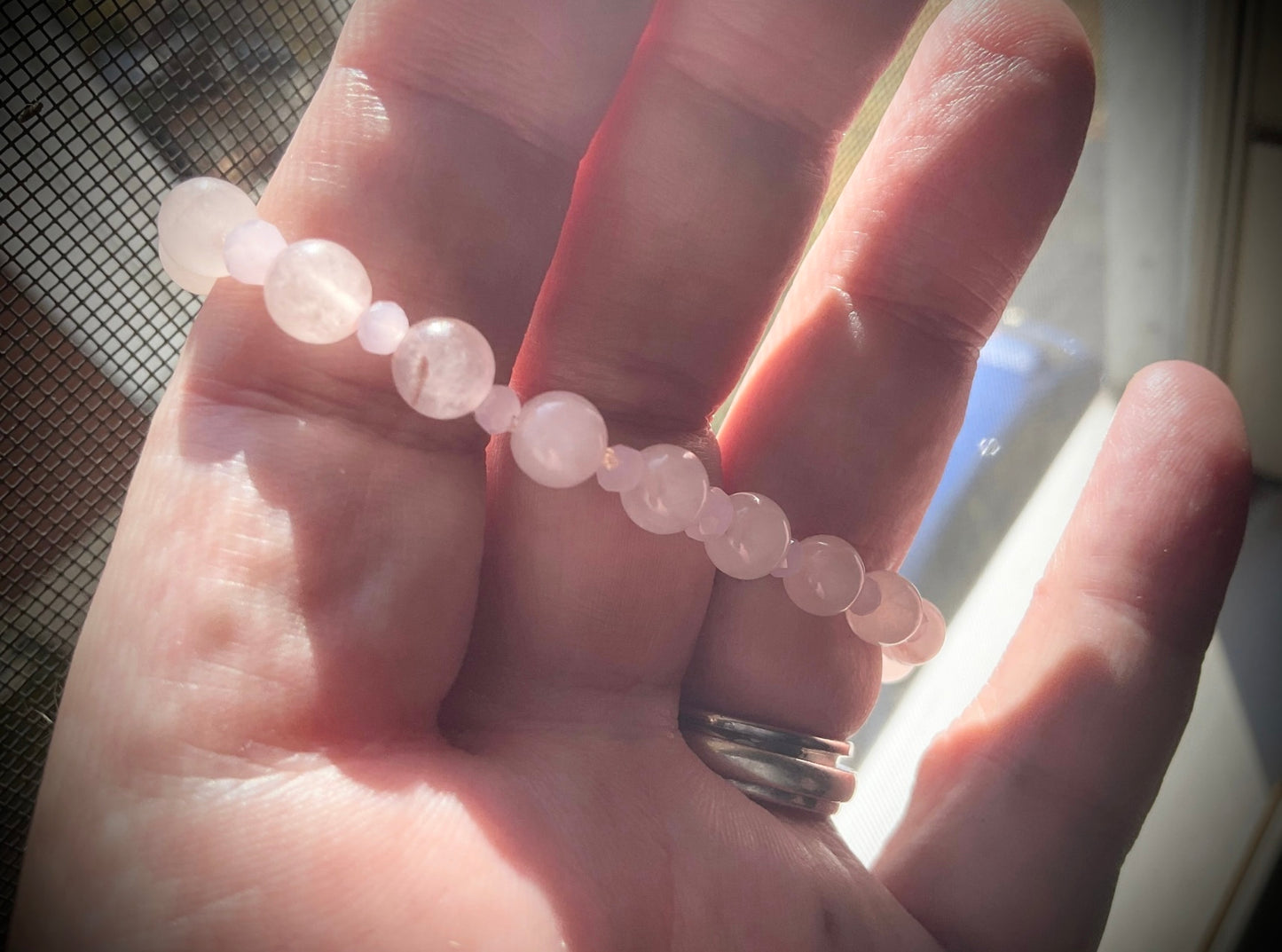 Rose Quartz Gemstone Stretch Bracelet