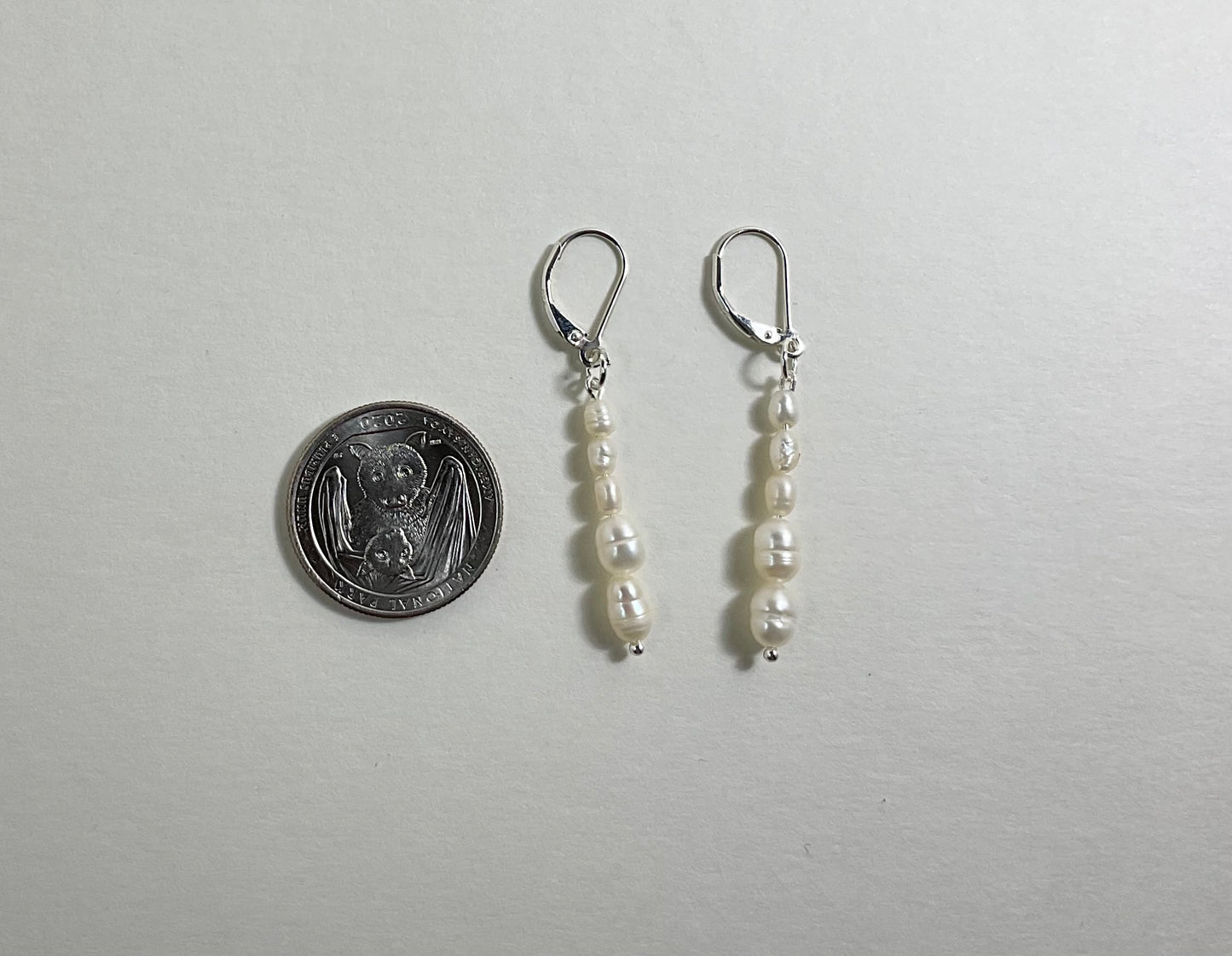 Fresh Water Pearl Dangle Earrings in Sterling