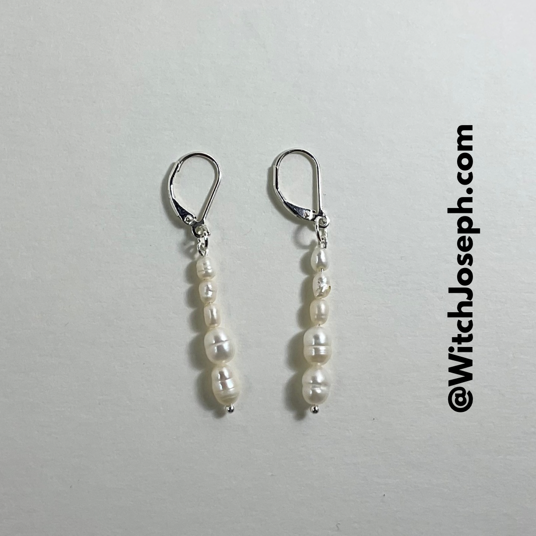 Fresh Water Pearl Dangle Earrings in Sterling