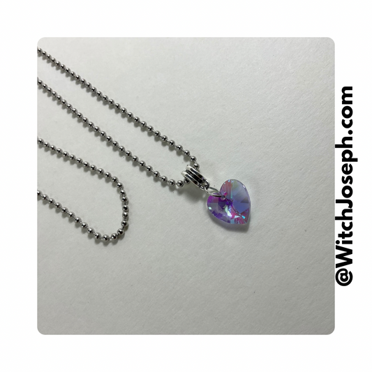 Purplish Crystal Heart Talisman