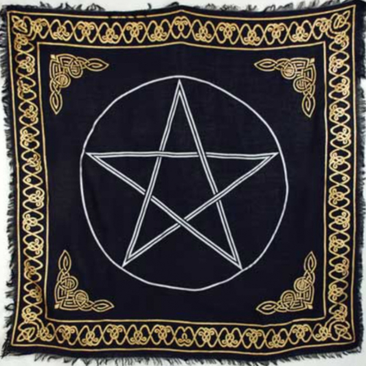 Gold Bordered Pentagram Altar Cloth