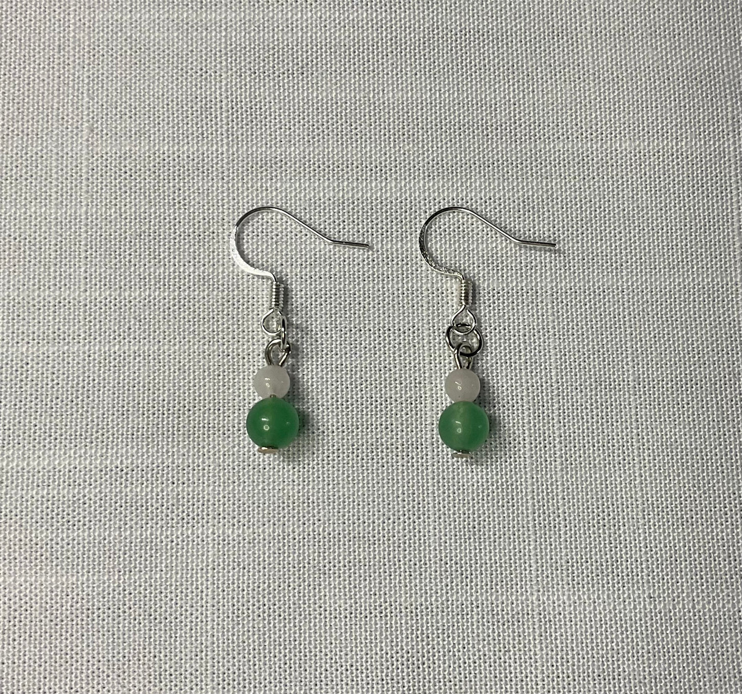 Rose Quartz and Aventurine Dangle Earrings