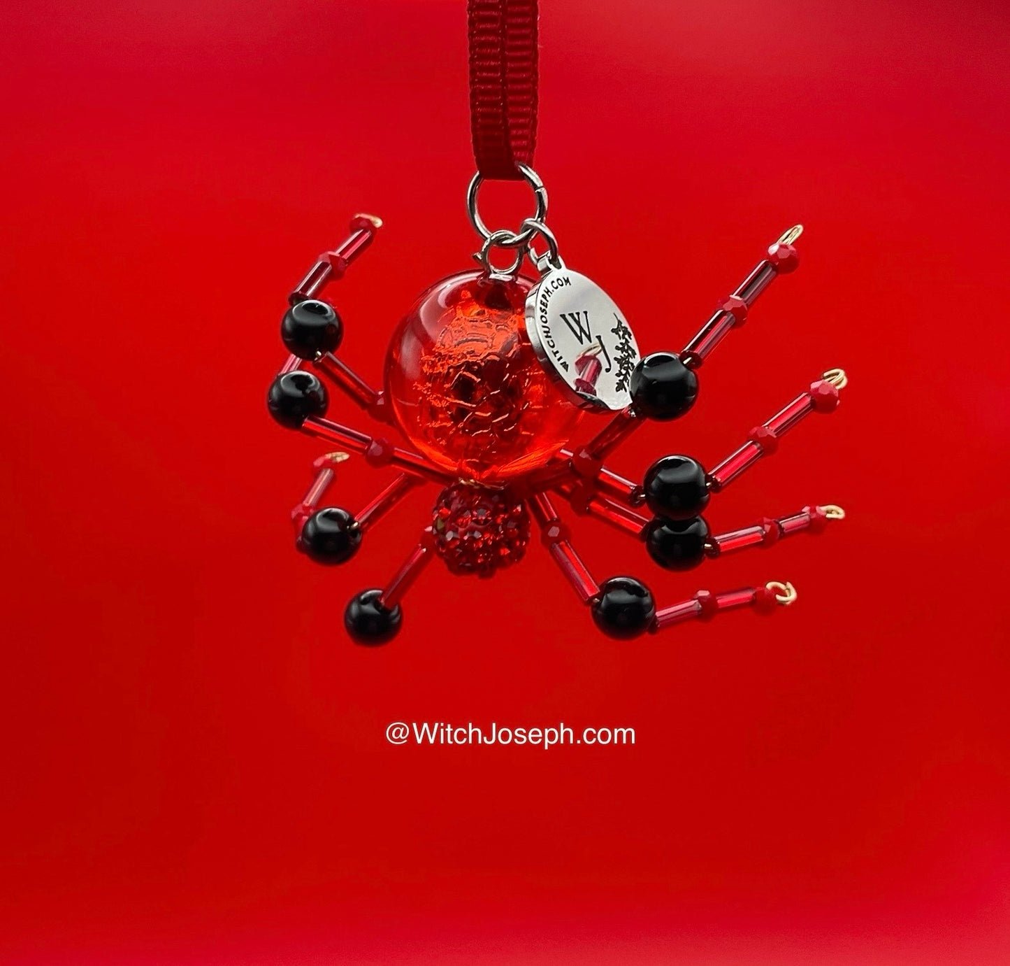 Xmas Spider Ornament RED and BLACK
