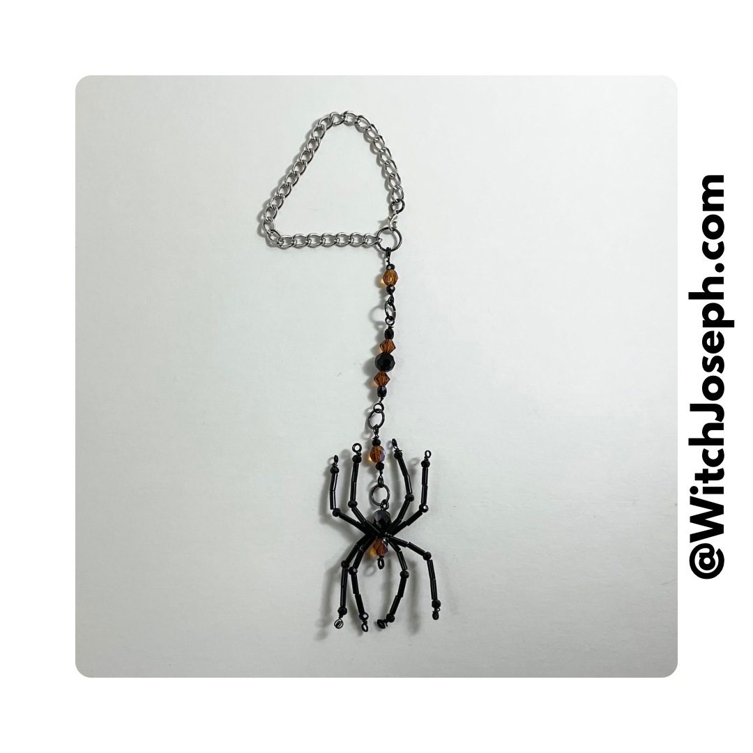 Spider Sun Catcher Black and Orange