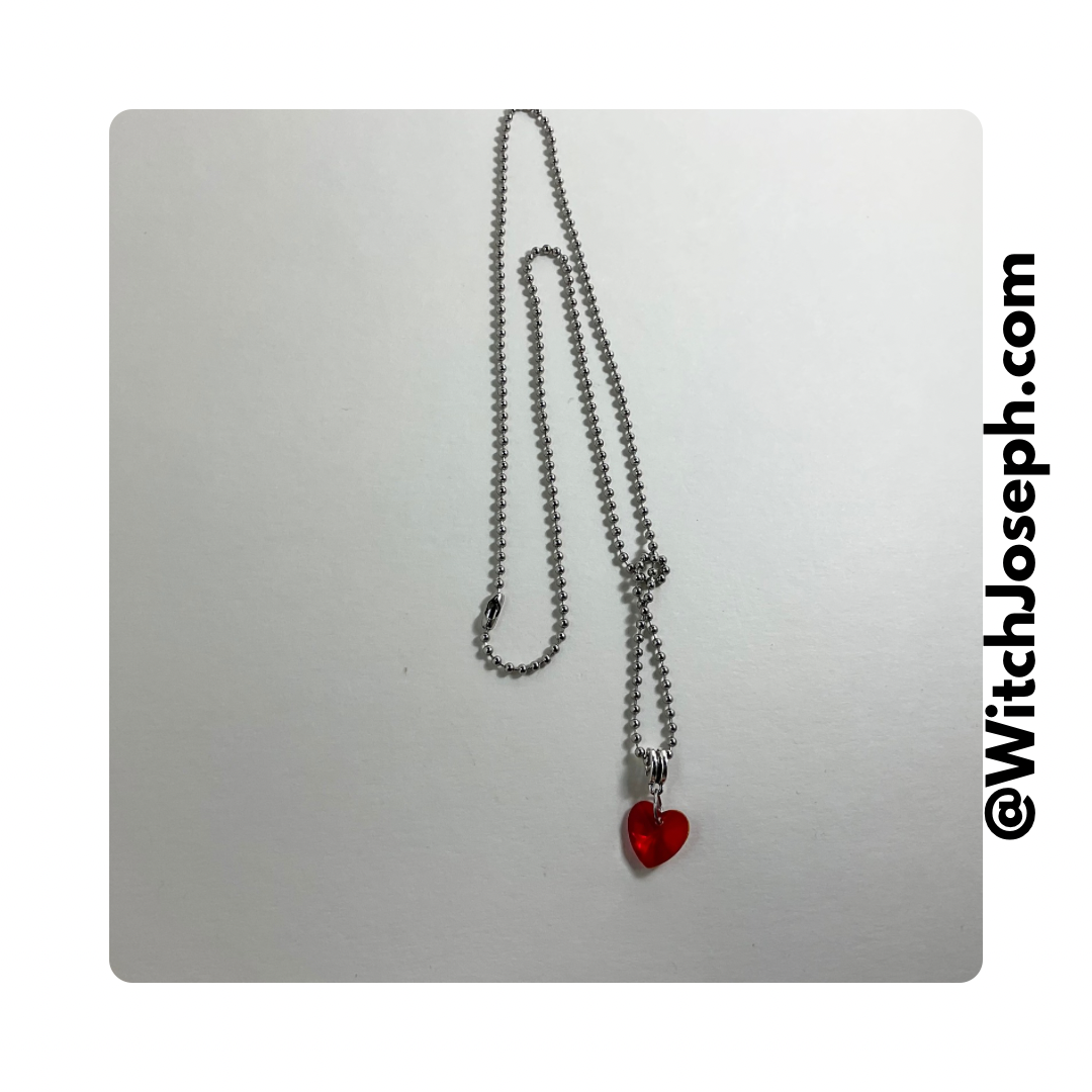 Red Crystal Heart Talisman