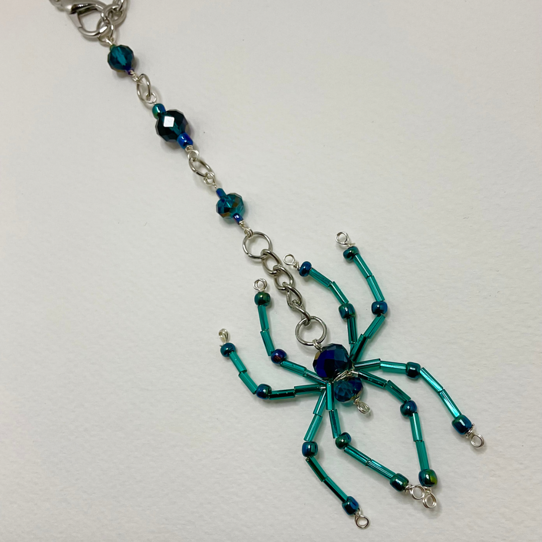 Turquoise Tone Spider Hanging Charm