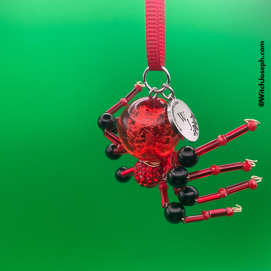 Xmas Spider Ornament RED and BLACK
