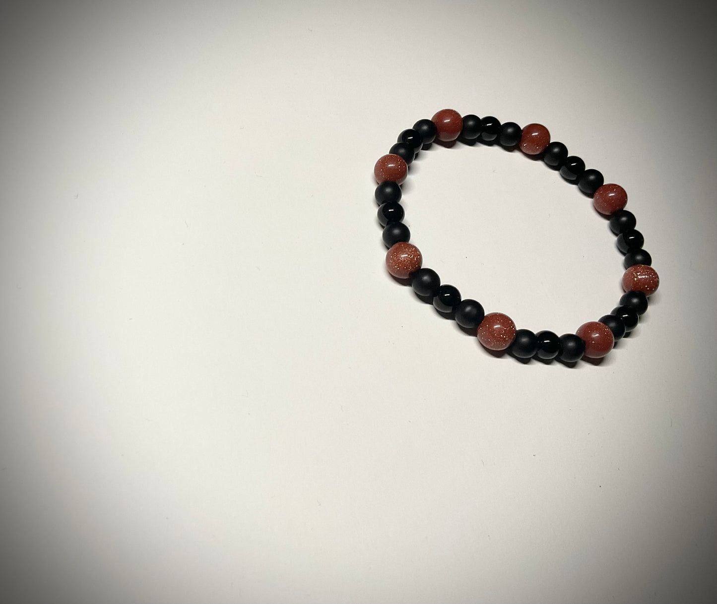 Goldstone Bracelet with black accent beads