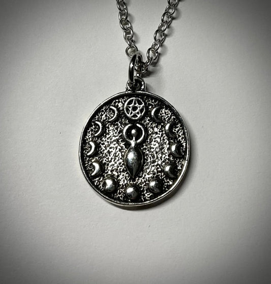 Goddess Moon Phase Charm Necklace