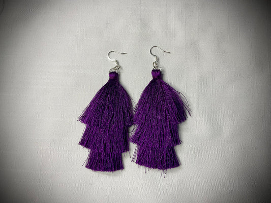 Purple Tassel Earrings