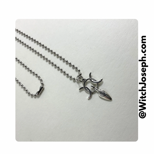 Triple Goddess Figure Charm Necklace