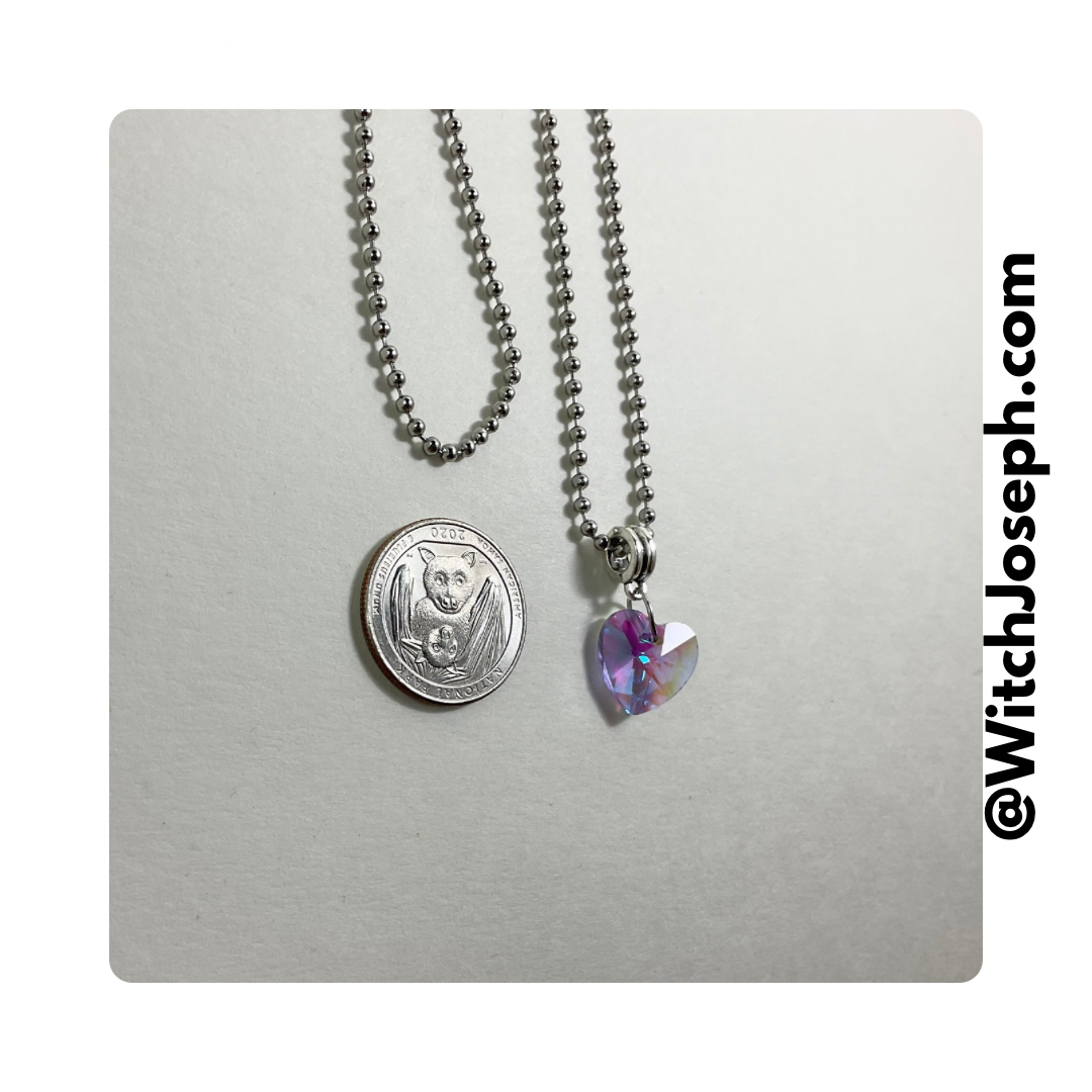 Purplish Crystal Heart Talisman