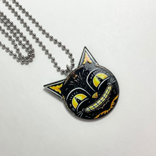 Black Cat Face Charm