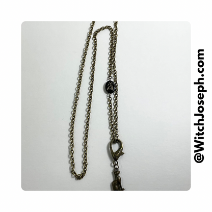 Bronze tone Bast talisman with cat bead