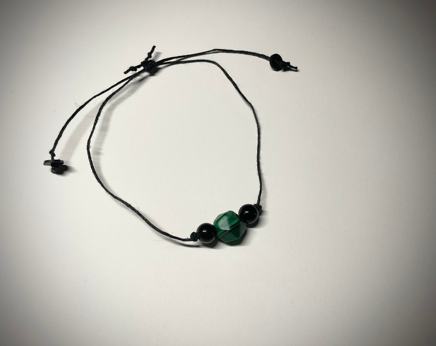 Malachite Bead Slip Knot Bracelet