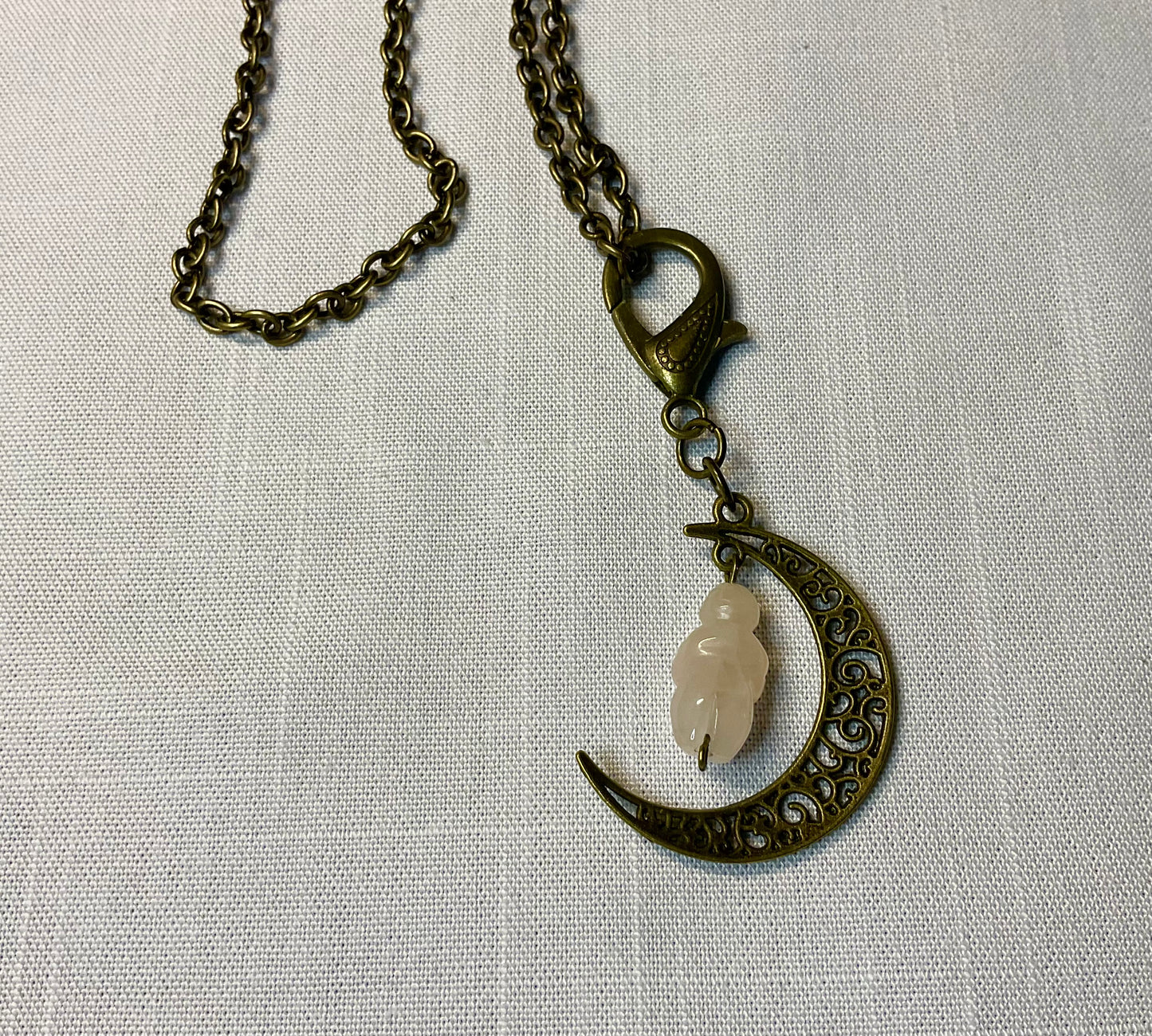 Rose Quartz Moon Goddess Talisman