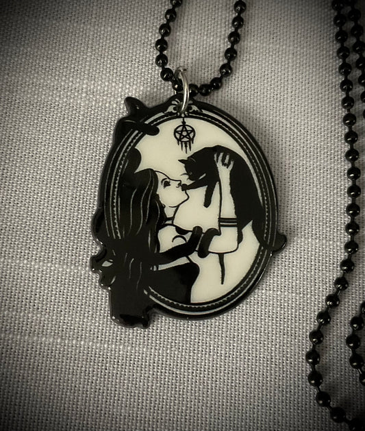 Hecate and Cat Charm Necklace