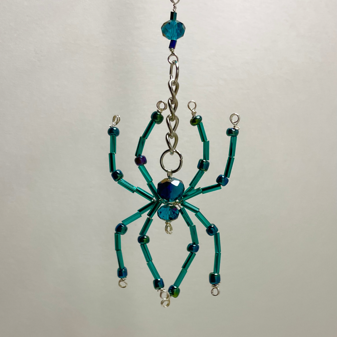 Turquoise Tone Spider Hanging Charm