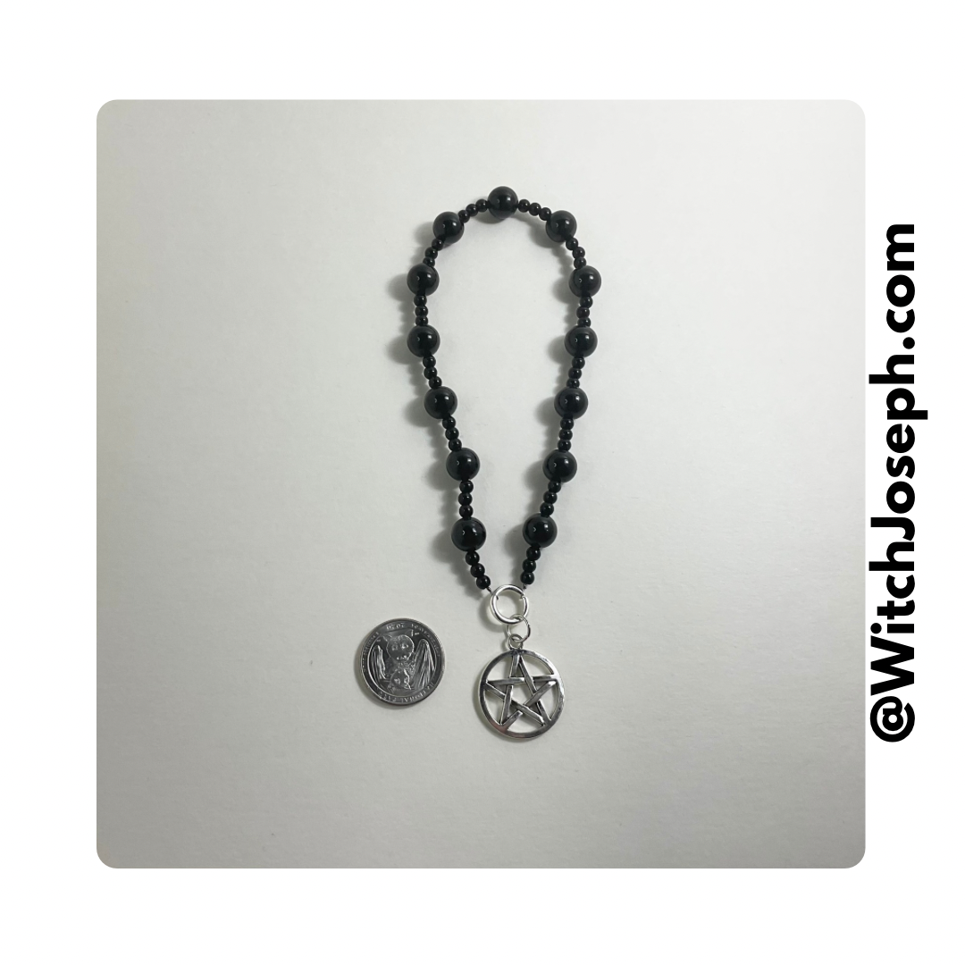 Black Pentacle Prayer Beads