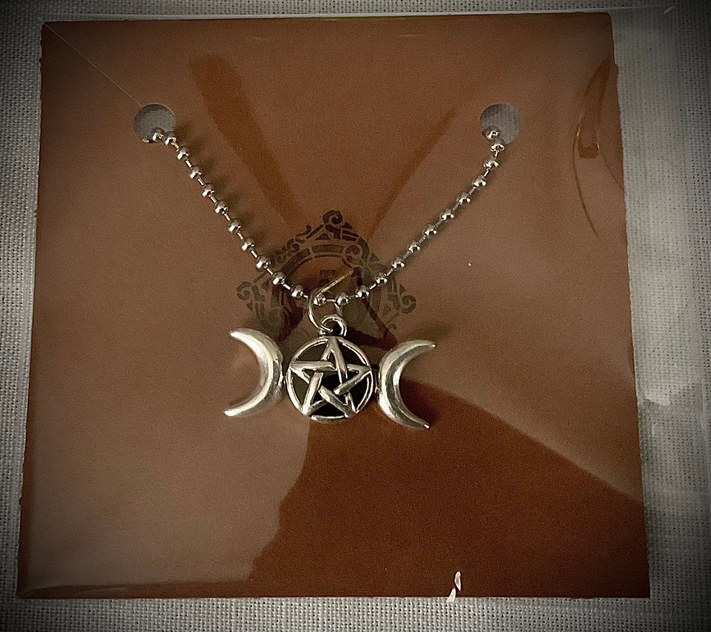 Triple Goddess Symbol Charm Necklace