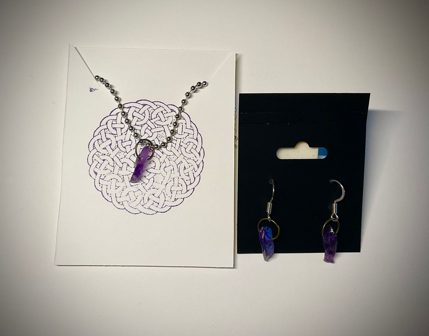 Amethyst Necklace with Amethyst Earrings Set