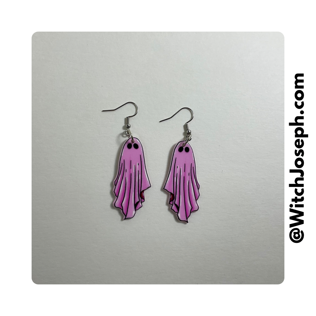 Pink Ghost Earrings