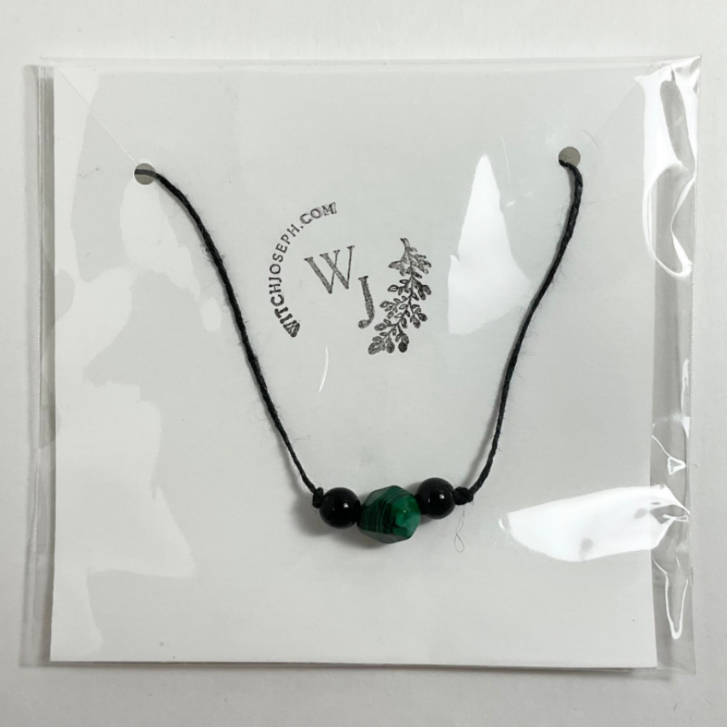 Malachite Bead Slip Knot Bracelet