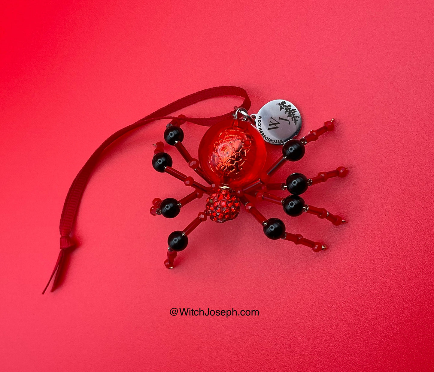 Xmas Spider Ornament RED and BLACK