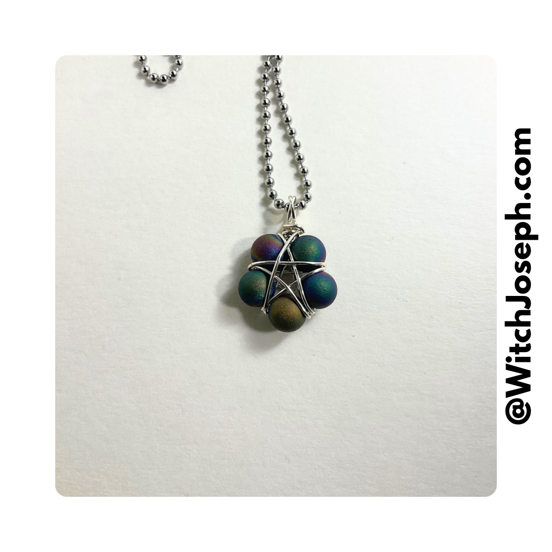 Druzy Agate Bead Pentagram