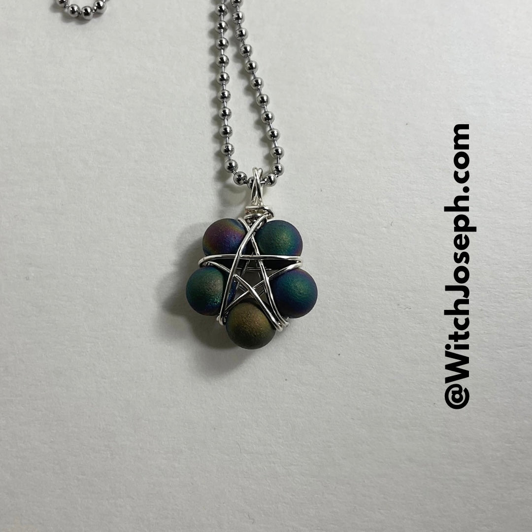 Druzy Agate Bead Pentagram