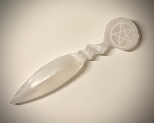 Selenite Pentagram Athame