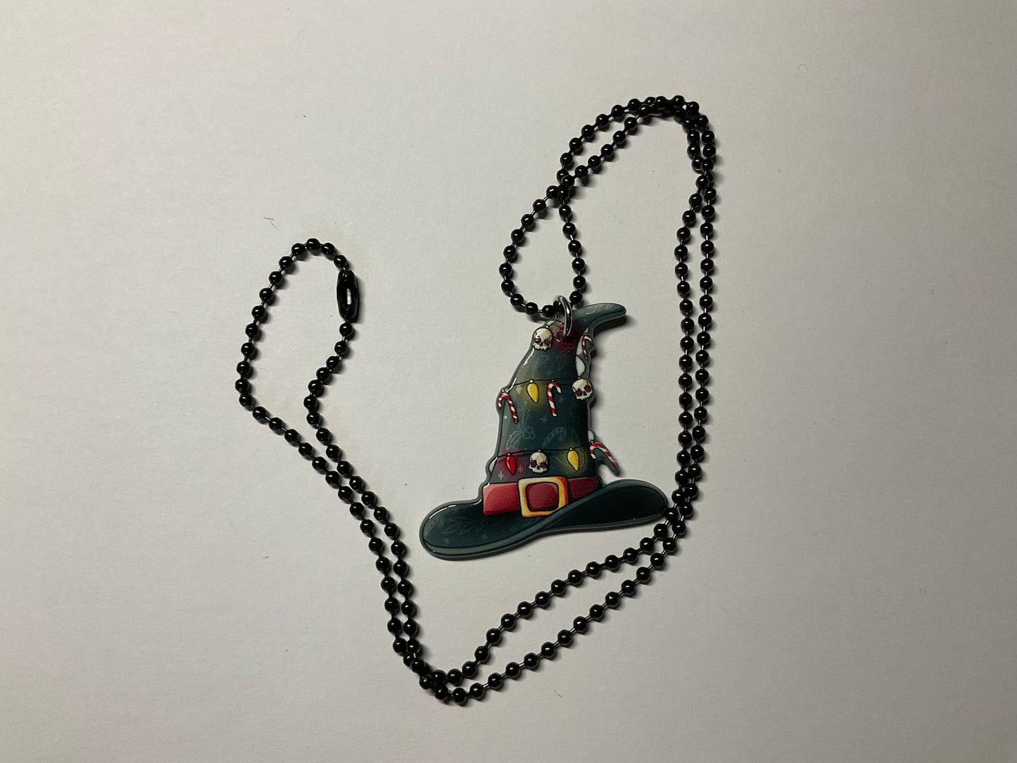 Witches Holiday Hat Charm Necklace