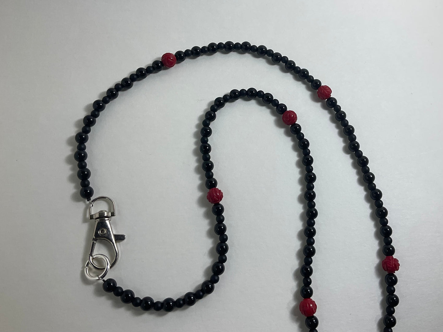 Pentacle With Red Coral Rose Beads