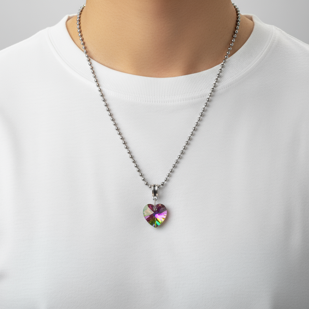 Multi Color Crystal Heart Talisman