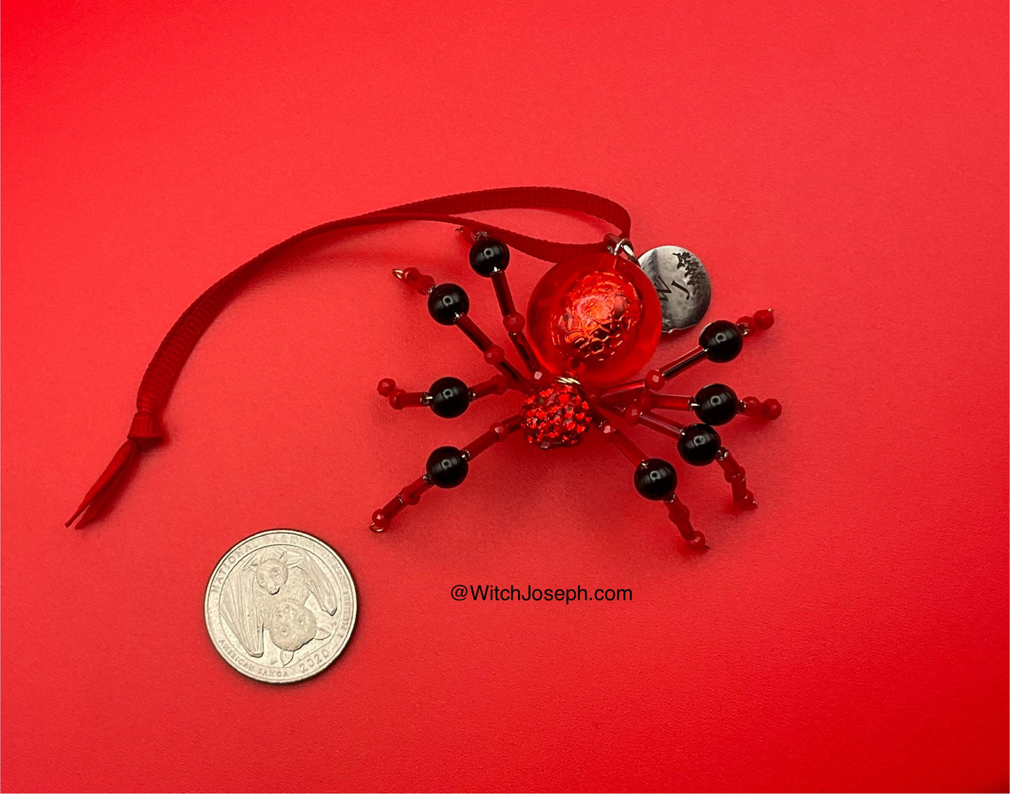 Xmas Spider Ornament RED and BLACK