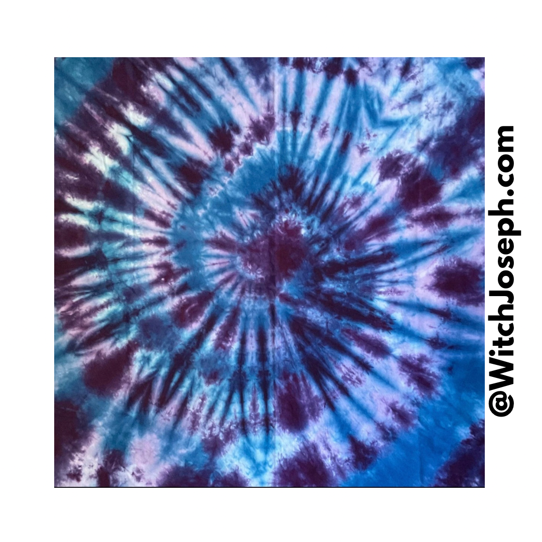 Tie Dye Altar Cloth or Tarot Cloth in Blue and Purple