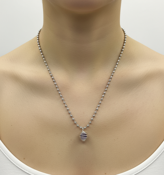 Amethyst Crystal Cage Charm Necklace