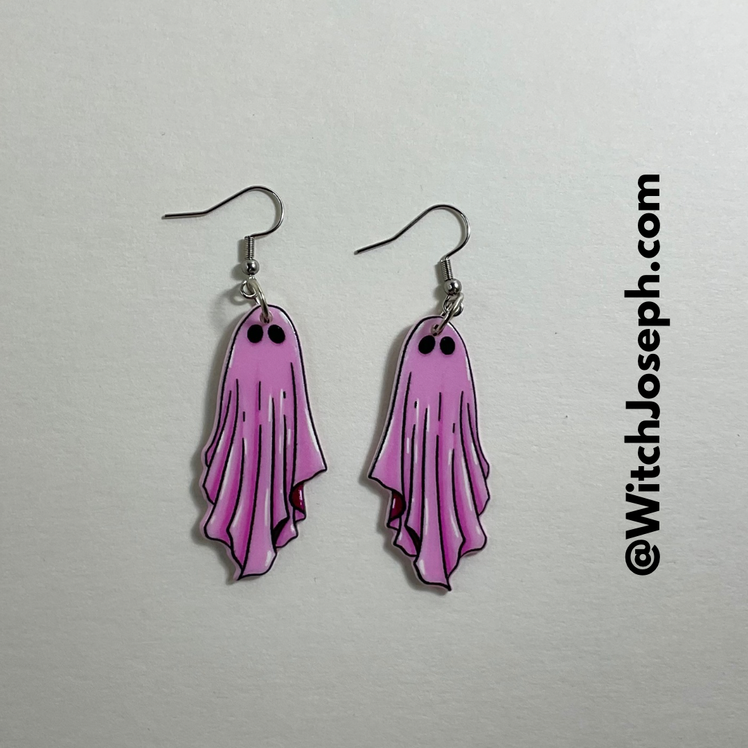 Pink Ghost Earrings